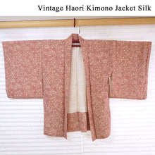 画像をギャラリービューアに読み込む, Vintage Haori Kimono Jacket Silk, Muted Pink, Maples, Classic Arabesque Pattern