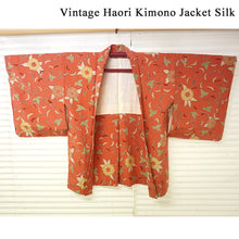 Load image into Gallery viewer, Vintage Haori Kimono Jacket Silk, Dusky Pink base, Floral Arabesque