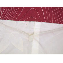 Load image into Gallery viewer, Vintage Haori Kimono Jacket Silk, Deep Red-Purple base, Flowing Water, Maple, and Textured Flowers