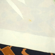 画像をギャラリービューアに読み込む, Vintage Haori Kimono Jacket Silk, Navy Blue base, Chrysanthemum , Arabesque