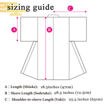 画像をギャラリービューアに読み込む, Vintage Haori Kimono Jacket Silk, Deep Red-Purple base, bamboom, ka-no-ko (Fawn Spots)Pattern