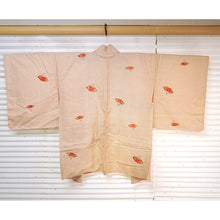 將圖片載入圖庫檢視器 Vintage Haori Kimono Jacket Silk, Ivory Beige base,  Plum Blossom