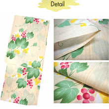 Load image into Gallery viewer, Women's Cotton Yukata, Casual Summer Kimono -Beige Base with Grapes and Vines