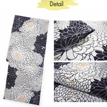 Load image into Gallery viewer, Women's Cotton Yukata, Casual Summer Kimono -White Base with Chrysanthemum Allover