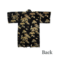 將圖片載入圖庫檢視器 Men's Happi Coat: Kimono Robe -Black, Navy Blue, Red base, Cranes & Pine Trees