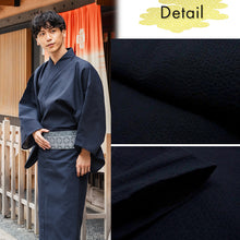 画像をギャラリービューアに読み込む, Men's Yukata Cotton & Linen : Solid Navy Yukata
