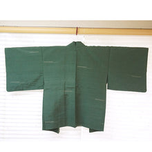 画像をギャラリービューアに読み込む, Vintage Haori Kimono Jacket Silk, Green base, Striped Haori