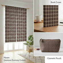 画像をギャラリービューアに読み込む, Washable Japanese Kimono Fabric Bolt – White Madras-Style Check in Deep Brown – Wide 13-Yard Polyester for Custom Kimono & Sewing