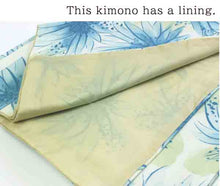 Load image into Gallery viewer, Washable pre-tailored Lined KIMONO【ONE-SIZE】(Large dahlia-like flowers pattern.)