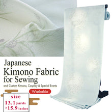 將圖片載入圖庫檢視器 Washable Japanese Kimono Fabric Bolt – Soft Muted Green with Lavender & Sage Floral Circles – 13-Yard Polyester for Custom Kimono & Sewing