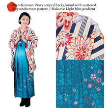 画像をギャラリービューアに読み込む, Washable Embroidered Hakama & Nishaku-sode Kimono Set for Women – Ready-to-Wear 2-Piece Outfit for Graduation & Formal Celebrations