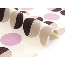 画像をギャラリービューアに読み込む, Washable Japanese Kimono Fabric Bolt – Ivory with Chocolate Brown, Mocha Beige & Pink Polka Dots – 13-Yard Polyester for Custom Kimono & Sewing