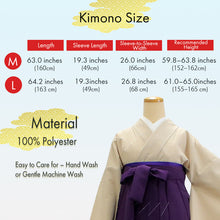將圖片載入圖庫檢視器 Washable Solid Color Kimono & Hakama 2-Piece Set for Women – Elegant Japanese Formal Wear, Easy-Care Ceremony Outfit for Special Occasions