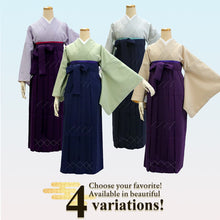 將圖片載入圖庫檢視器 Washable Solid Color Kimono & Hakama 2-Piece Set for Women – Elegant Japanese Formal Wear, Easy-Care Ceremony Outfit for Special Occasions