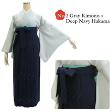 將圖片載入圖庫檢視器 Washable Solid Color Kimono & Hakama 2-Piece Set for Women – Elegant Japanese Formal Wear, Easy-Care Ceremony Outfit for Special Occasions