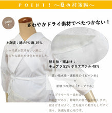 Load image into Gallery viewer, 【タイ限定・送料半額】洗える長襦袢 き楽っく 夏 プレミアム 白 レース調 衿秀 ファスナー半衿付き 替え袖つき