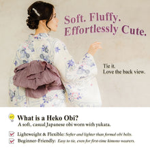 画像をギャラリービューアに読み込む, Soft Crinkle Heko Obi Belt for Yukata – Lightweight, Easy-to-Tie Japanese Obi, 13 Colors, Beginner-Friendly Kimono Accessory
