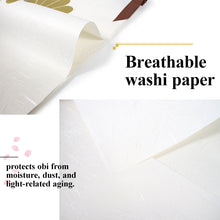 將圖片載入圖庫檢視器 Tatogami paper, Japanese Obi Storage Paper Sleeves, Set of 10 – Traditional Washi Archival Covers with Viewing Window for Kimono Obi Preservation