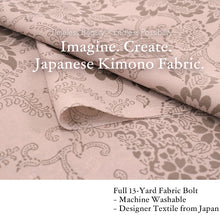 画像をギャラリービューアに読み込む, Washable Japanese Kimono Fabric Bolt – Dusty Pink Beige Peony & Arabesque Floral Design – 13-Yard Summer Ro Fabric for Custom Kimono & Sewing
