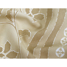 画像をギャラリービューアに読み込む, Washable Japanese Kimono Fabric Bolt – Mustard Stripe & Sarasa Floral Shippo Design – 13-Yard Polyester for Custom Kimono & Sewing