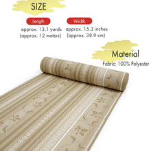 画像をギャラリービューアに読み込む, Washable Japanese Kimono Fabric Bolt – Mustard Stripe & Sarasa Floral Shippo Design – 13-Yard Polyester for Custom Kimono & Sewing