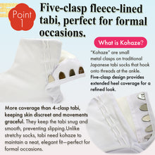 將圖片載入圖庫檢視器 Fleece-Lined Kohaze Tabi – 5-Clasp Warm Japanese Footwear for Kimono & Formal Wear, unisex, S, M, L, 2L, 3L, 4L
