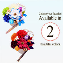 將圖片載入圖庫檢視器 Japanese Hair Accessory Ornament Set for Women, 13-Piece Floral Accessories with Multi-Color Tassel – Perfect for Kimono, featuring vibrant balloon flowers, Wedding, Graduation & Special Japanese Occasions