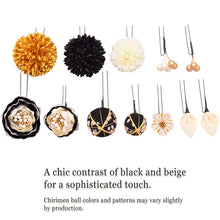 將圖片載入圖庫檢視器 Japanese Kanzashi Hair Accessory Set (12 pcs) – Soft Ranunculus Blossoms & Chirimen Fabric Ornaments for Kimono, Weddings & Celebrations