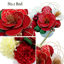 將圖片載入圖庫檢視器 Japanese Hair Accessory Ornament Set for Women, 13-Piece Floral Accessories with Multi-Color Tassel – Perfect for Kimono, featuring Camellia, Wedding, Graduation & Special Japanese Occasions