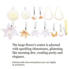 將圖片載入圖庫檢視器 Japanese Hair Accessory Ornament Set for Women, 13-Piece Floral Accessories with Tassel – Perfect for Kimono, Featuring lilies, Wedding, Graduation & Special Japanese Occasions
