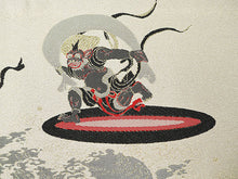 將圖片載入圖庫檢視器 Hanhaba-Obi, Reversible, Women, Beige, Black, wind god and thunder god