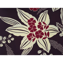 画像をギャラリービューアに読み込む, Washable Japanese Kimono Fabric Bolt – Rich Purple Lily & Nadeshiko Floral Design – 13-Yard Polyester for Custom Kimono & Sewing