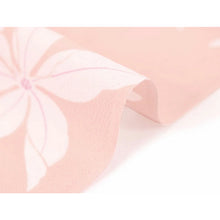 將圖片載入圖庫檢視器 Washable Japanese Kimono Fabric Bolt – Pink with White Clematis Design – 13-Yard Polyester for Custom Kimono & Sewing