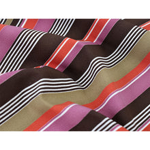 画像をギャラリービューアに読み込む, Washable Japanese Kimono Fabric Bolt – Dark Brown & Deep Pink Vertical Stripe Design – 13-Yard Polyester for Custom Kimono & Sewing