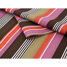 画像をギャラリービューアに読み込む, Washable Japanese Kimono Fabric Bolt – Dark Brown & Deep Pink Vertical Stripe Design – 13-Yard Polyester for Custom Kimono & Sewing
