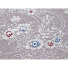 將圖片載入圖庫檢視器 Washable Japanese Kimono Fabric Bolt – Smoky Gray-Purple Floral Design with Chrysanthemum, Peony & Cherry Blossoms – 13-Yard Polyester for Custom Kimono & Sewing