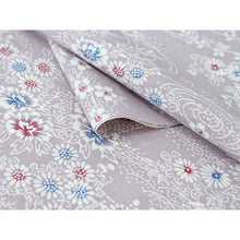 將圖片載入圖庫檢視器 Washable Japanese Kimono Fabric Bolt – Smoky Gray-Purple Floral Design with Chrysanthemum, Peony & Cherry Blossoms – 13-Yard Polyester for Custom Kimono & Sewing