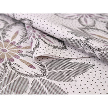 画像をギャラリービューアに読み込む, Washable Japanese Kimono Fabric Bolt – Smoky Purple with Polka Dots & Bold Floral Motifs – Retro-Inspired 13-Yard Polyester for Custom Kimono & Sewing