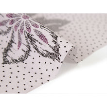 画像をギャラリービューアに読み込む, Washable Japanese Kimono Fabric Bolt – Smoky Purple with Polka Dots & Bold Floral Motifs – Retro-Inspired 13-Yard Polyester for Custom Kimono & Sewing