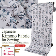 画像をギャラリービューアに読み込む, Washable Japanese Summer Kimono Fabric Bolt – Soft Grayish Blue with Bold Indigo Asanoha (Hemp Leaf) Pattern – Sheer 13-Yard Polyester for Custom Kimono & Sewing