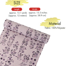 画像をギャラリービューアに読み込む, Washable Japanese Kimono Fabric Bolt – Soft Lavender with Pampas Grass, Bellflower & Maple Motifs – Retro-Inspired 13-Yard Polyester for Custom Kimono & Sewing