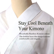 画像をギャラリービューアに読み込む, Breathable Bamboo Kimono Juban for Women – Washable Summer Kimono Undergarment, Ready-to-Wear White Ro Layer