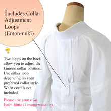 画像をギャラリービューアに読み込む, Breathable Bamboo Kimono Juban for Women – Washable Summer Kimono Undergarment, Ready-to-Wear White Ro Layer