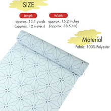 画像をギャラリービューアに読み込む, Washable Japanese Summer Kimono Fabric Bolt – Soft Grayish Blue with Bold Indigo Asanoha (Hemp Leaf) Pattern – Sheer 13-Yard Polyester for Custom Kimono & Sewing