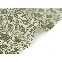 画像をギャラリービューアに読み込む, Washable Japanese Summer Kimono Fabric Bolt – White with Matcha Green Fine Floral Arabesque – Sheer 13-Yard Polyester for Custom Kimono & Sewing