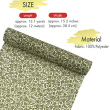 画像をギャラリービューアに読み込む, Washable Japanese Summer Kimono Fabric Bolt – White with Matcha Green Fine Floral Arabesque – Sheer 13-Yard Polyester for Custom Kimono & Sewing