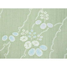 画像をギャラリービューアに読み込む, Washable Japanese Kimono Fabric Bolt – Moss Green Hagi & Snow-Ring Motif – 13-Yard Polyester for Custom Kimono & Sewing