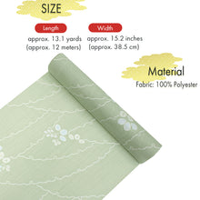 画像をギャラリービューアに読み込む, Washable Japanese Kimono Fabric Bolt – Moss Green Hagi & Snow-Ring Motif – 13-Yard Polyester for Custom Kimono & Sewing