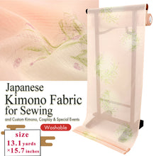 画像をギャラリービューアに読み込む, Washable Japanese Summer Kimono Fabric Bolt – Dusty Pink with White Shading & Lavender Motif – Sheer Double Weave – 13-Yard Polyester for Custom Kimono & Sewing