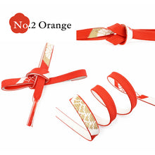 画像をギャラリービューアに読み込む, Silk Obijime Kimono Cord for Women, Flat Woven Design with Gold Thread, Peony Motif, Formal Japanese Kimono Accessory, 8 Colors, Made in Japan